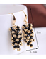 Fashion Black Handmade Water Drop Grape String Crystal Alloy Earrings