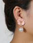 Fashion White Flower Pearl Alloy Irregular Earrings
