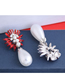 Fashion Color Mixing Diamond Pearl Flower Alloy Drop Earrings