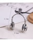 Fashion Silver Alloy Headphone Embossed Mens Necklace