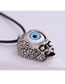 Fashion Silver Eyes Skull Alloy Embossed Mens Necklace