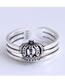 Fashion Silver Crown Alloy Openwork Ring