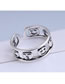 Fashion Silver Smiley Face Expression Hollow Wide Open Ring