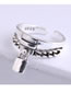 Fashion Silver Chain Lock Hollow Hollow Wide-open Ring