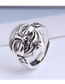 Fashion Silver Mask Relief Openwork Ring