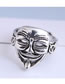 Fashion Silver Mask Relief Openwork Ring