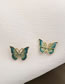 Fashion Blue Dripping Alloy Butterfly Earrings