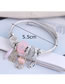 Fashion Pink Diamond-shaped Resin Cat Geometric Bracelet