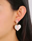 Fashion Golden Heart-shaped Diamond Resin Earrings