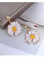 Fashion Yellow Oil Dropping Daisy Alloy Earrings