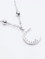 Fashion Silver Starfish Moon Diamond Bead Alloy Bracelet