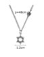 Fashion Silver Six Star Mandrel Crown Hollow Alloy Necklace