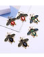 Fashion Blue Diamond Ladybug Hollow Earrings