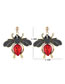 Fashion Red Diamond Ladybug Hollow Earrings