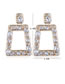 Fashion Color Mixing Diamond-shaped Geometric Hollow Alloy Earrings