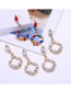 Fashion Colored Diamonds Diamond-shaped Geometric Round Alloy Hollow Earrings