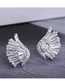 Fashion Silver Micro-set Zircon Angel Alloy Earrings