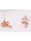 Fashion Golden Micro-set Zircon Crown Five-pointed Star Alloy Earrings