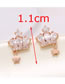 Fashion Golden Micro-set Zircon Crown Five-pointed Star Alloy Earrings