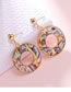 Fashion Golden Shell Round Hollow Alloy Earrings