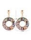 Fashion Golden Shell Round Hollow Alloy Earrings