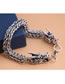 Fashion Silver Auspicious Dragon Alloy Thick Chain Hollow Mens Bracelet