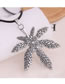 Fashion Silver Maple Leaf Diamond Embossed Alloy Mens Necklace