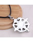Fashion Silver Compass Round Hollow Mens Necklace
