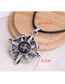 Fashion Silver Compass Round Hollow Mens Necklace