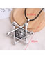 Fashion Silver Eye Five-pointed Star Alloy Hollow Mens Necklace