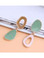Fashion Green Contrast Geometric Drop-shaped Oil Drop Hollow Earrings