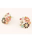 Fashion Color Mixing Drop Alloy Oil Stud Earrings