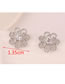 Fashion Silver Hollow Alloy Earrings With Diamond Flowers