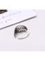 Fashion Silver Hollow Leaf Alloy Hollow Open Ring