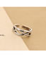 Fashion Silver Woven Cross Hollow Alloy Open Ring