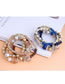Fashion Blue Crystal Bead Alloy Leaf Multi-layer Bracelet