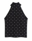 Fashion Black Studded Halter Neck Knit Vest
