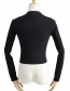 Fashion Black Lapel-breasted Open-neck Sweater