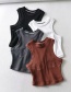 Fashion Black Sleeveless Tank With Color Stitching