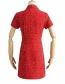 Fashion Red Starry Little Lapel Row Dress