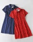 Fashion Red Starry Little Lapel Row Dress
