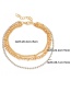 Fashion Golden Three-layer Necklace With Diamonds