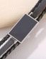 Fashion Black Geometric Faux Leather Bracelet