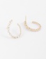 Fashion Golden  Silver Needle Flash Diamond Open Oval Earrings