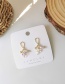 Fashion Golden  Silver Pin Colored Diamond Geometric Cross Stud Earrings