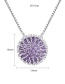 Fashion Purple Cubic Zircon Sunflower Necklace