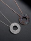 Fashion White Geometric Ring Copper Inlaid Zirconium Necklace