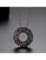 Fashion Color Geometric Ring Copper Inlaid Zirconium Necklace
