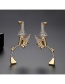 Fashion Golden Star Night Light Copper Studded Stud Earrings