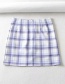Fashion Blue Checked A-line Skirt